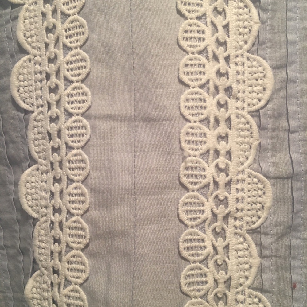 J Crew Ruffle and Lace Top in Faded Peri - Picture 3 of 6